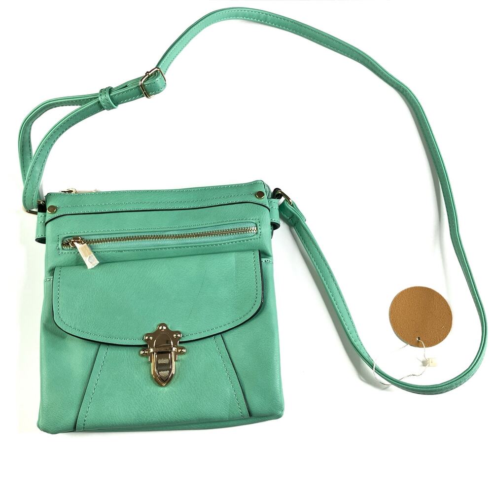 Isabelle Sea Green Turquoise Vegan Leather Purse Shoulder Bag
